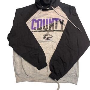 County Football Black & Gray Pullover Sport Hoodie Size Large